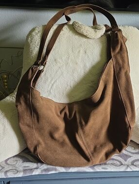 Free People Brown Suede Shoulder Hobo Bag